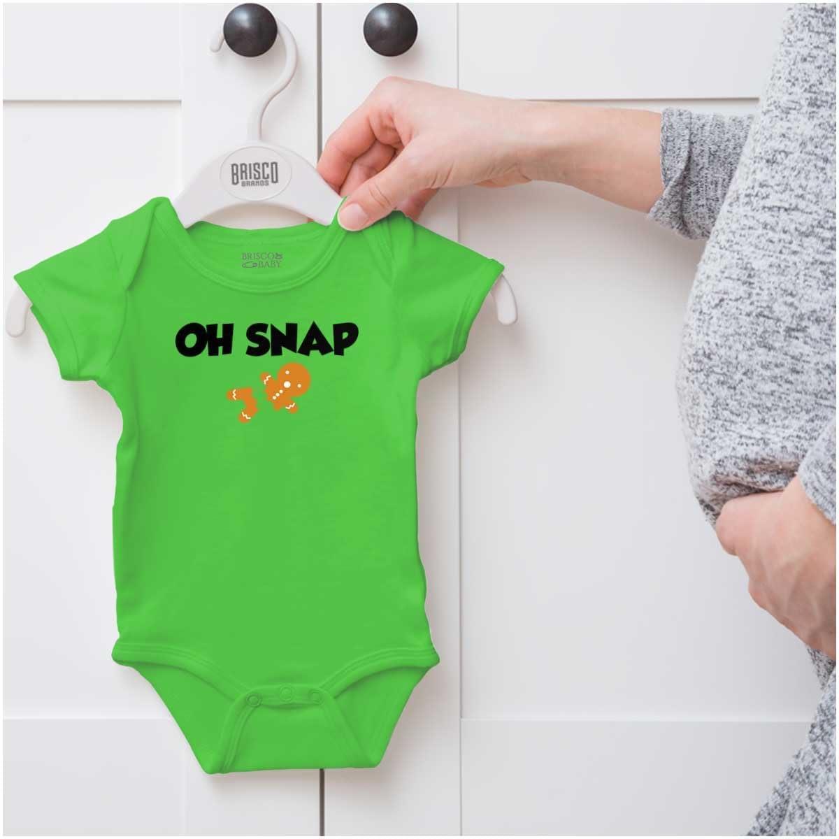 imageBrisco Brands Christmas Oh Snap Gingerbread Man Baby Romper Boys or GirlsApple