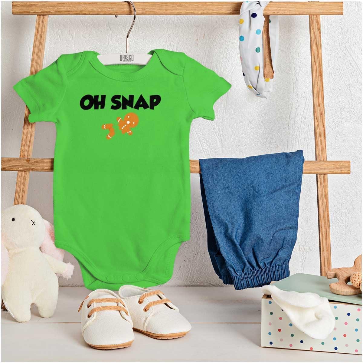 imageBrisco Brands Christmas Oh Snap Gingerbread Man Baby Romper Boys or GirlsApple