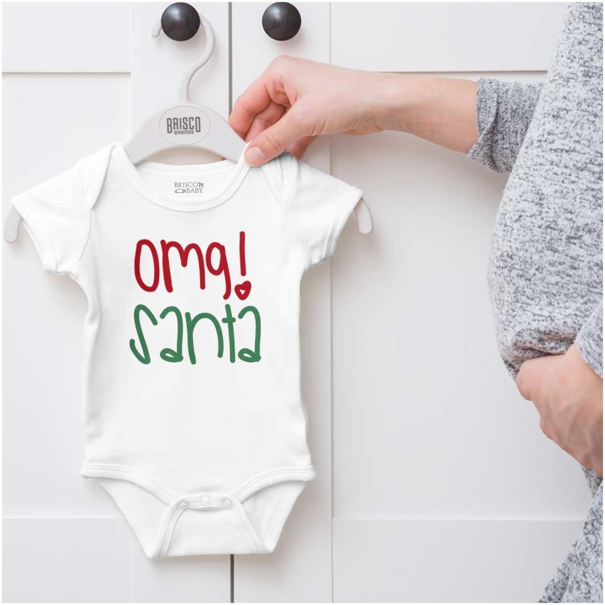 imageBrisco Brands Christmas Xmas OMG Santa Claus Baby Bodysuit Jumper GirlsWhite