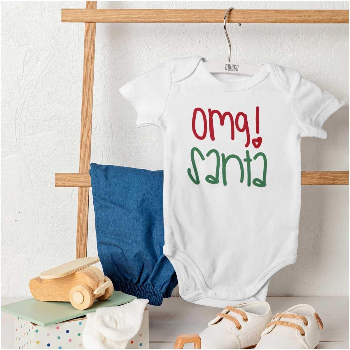 imageBrisco Brands Christmas Xmas OMG Santa Claus Baby Bodysuit Jumper GirlsWhite