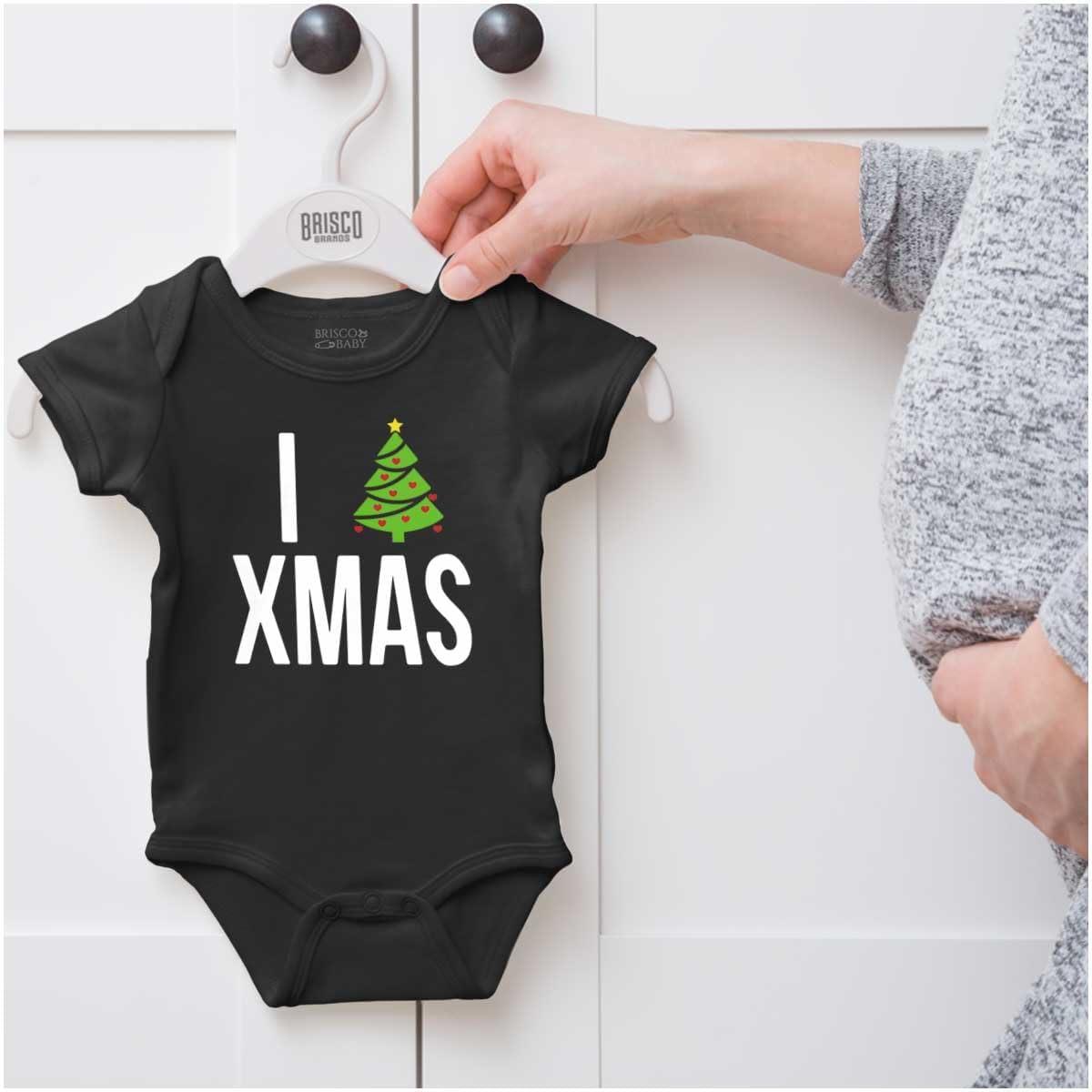imageBrisco Brands Xmas I Love Christmas Merry Baby Romper Boys or GirlsBlack