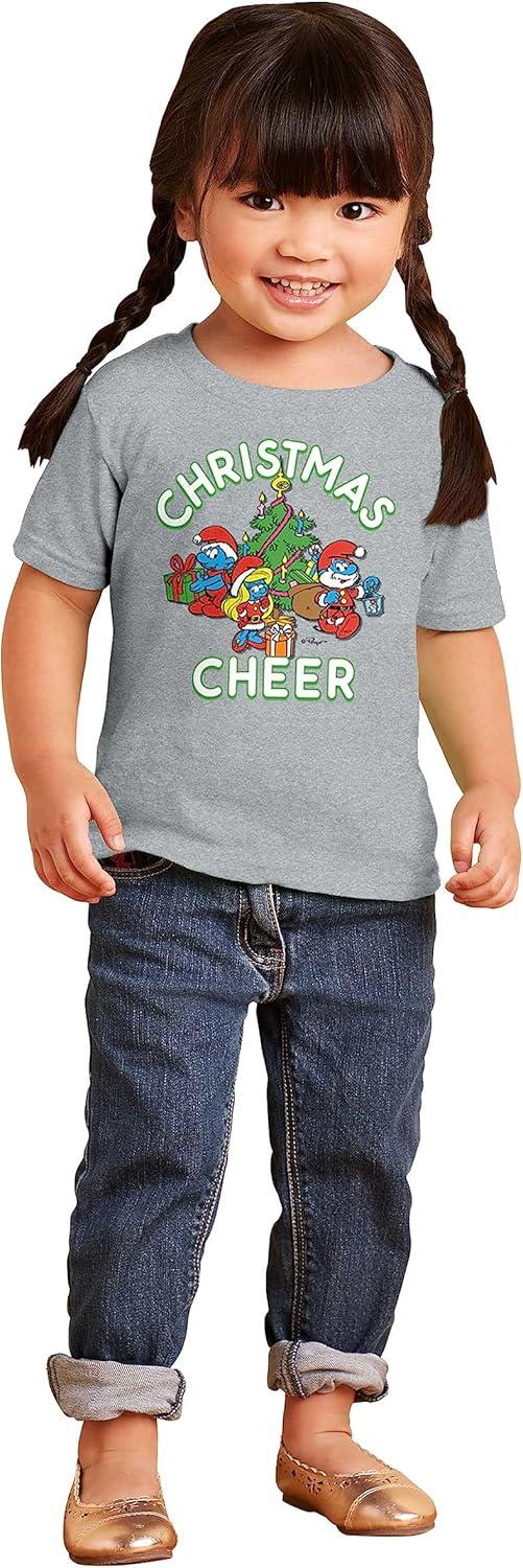 imageSmurfs Holiday Christmas Cheer Toddler Boy Girl T ShirtHeather