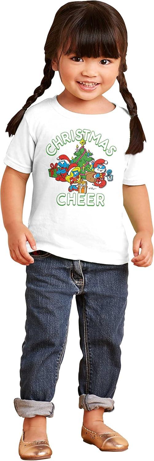imageSmurfs Holiday Christmas Cheer Toddler Boy Girl T ShirtWhite