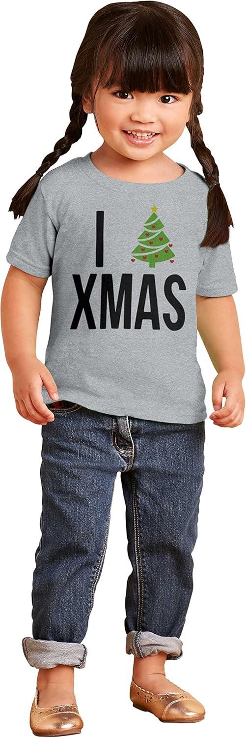 imageXmas I Love Christmas Merry Toddler Boy Girl T ShirtHeather
