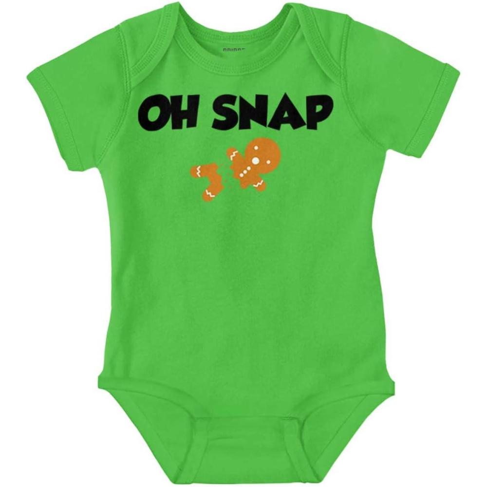 imageBrisco Brands Christmas Oh Snap Gingerbread Man Baby Romper Boys or GirlsApple