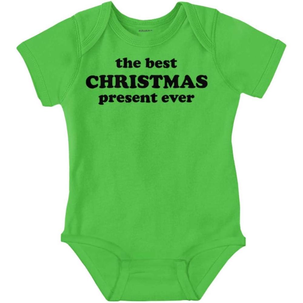 imageBrisco Brands Cute First Christmas Annoucement Baby Romper Boys or GirlsApple