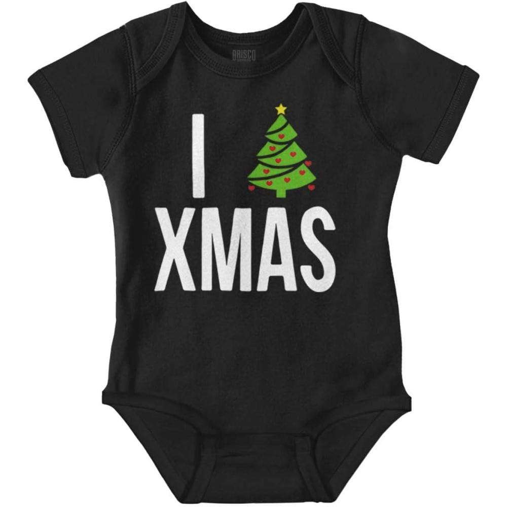 imageBrisco Brands Xmas I Love Christmas Merry Baby Romper Boys or GirlsBlack