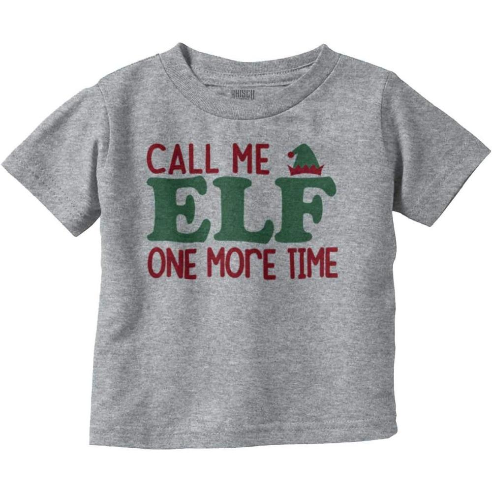 imageChristmas Call Me Elf One More Time Toddler Boy Girl T ShirtHeather