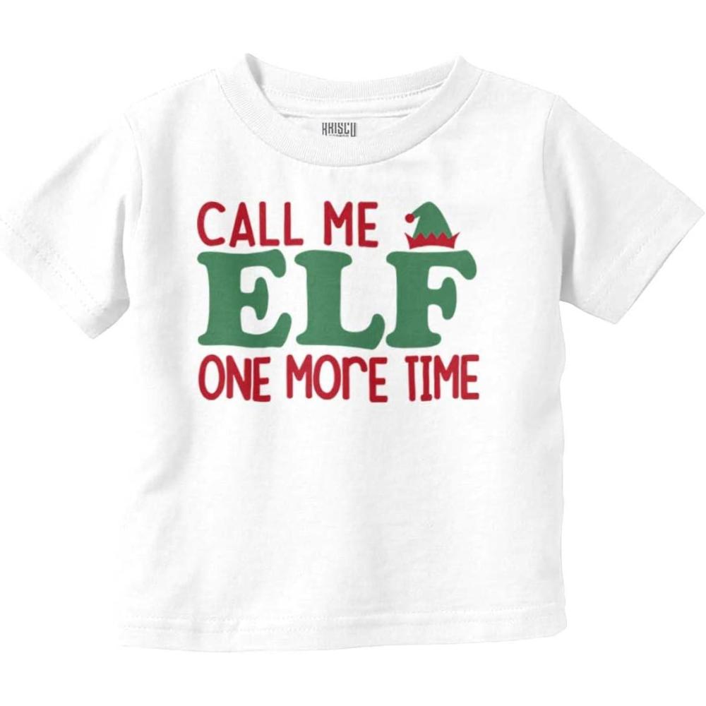imageChristmas Call Me Elf One More Time Toddler Boy Girl T ShirtWhite
