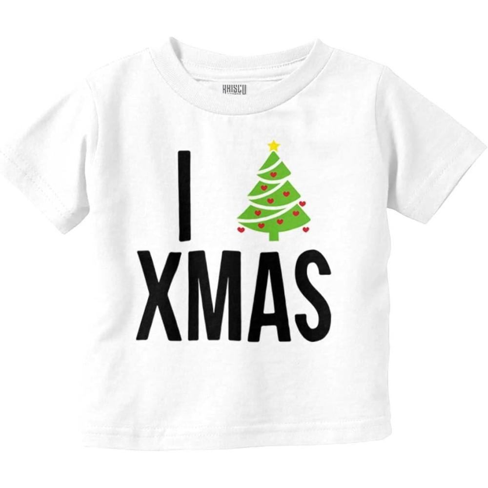 imageXmas I Love Christmas Merry Toddler Boy Girl T ShirtWhite