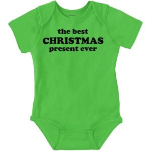 Brisco Brands Cute First Christmas Annoucement Baby Romper Boys or Girls(Apple)