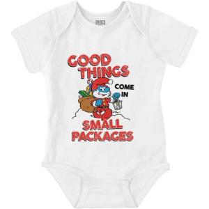 Brisco Brands Santa Papa Smurf Christmas Presents Baby Romper Boys or Girls(White)