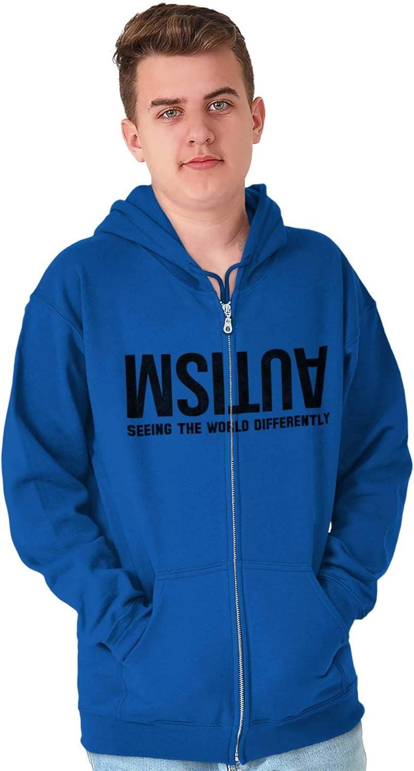 imageBrisco Brands Autism Seeing the World Differently Zip Up Hoodie Mens WomensRoyal