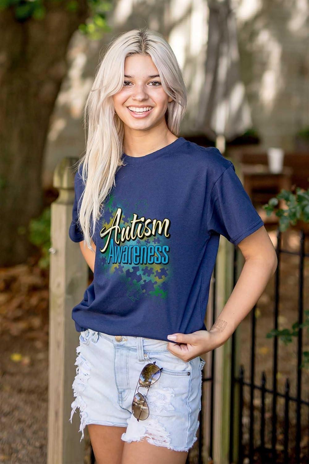 imageBrisco Brands Disability Awareness Autism 5k Run Graphic T Shirt Men or WomenNavy