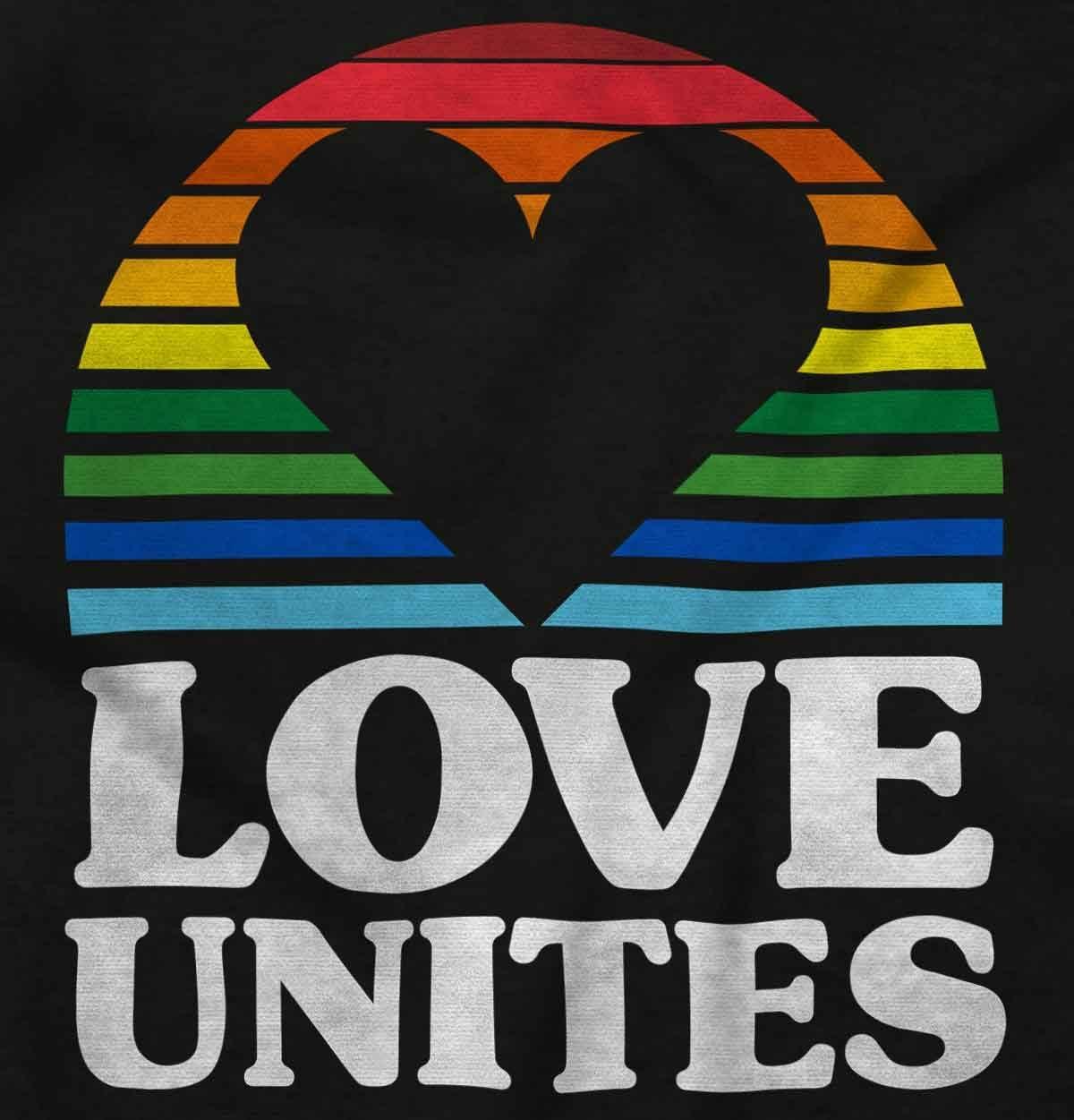 imageBrisco Brands Inspirational Love Unites Gay Rainbow Hoodie Sweatshirt WomenBlack