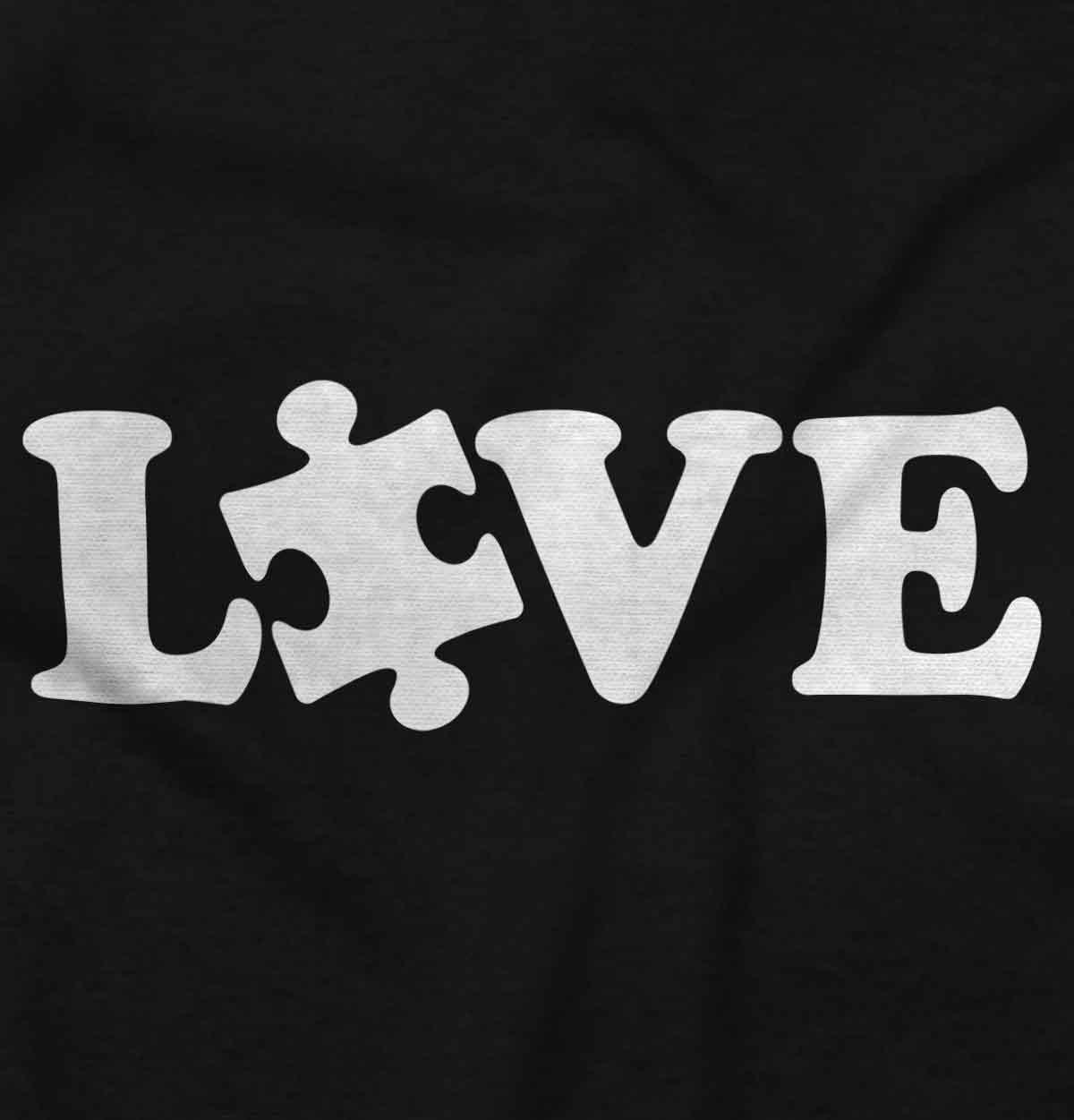 imageBrisco Brands Love Autism Awareness Puzzle Piece Hoodie Sweatshirt Women MenBlack