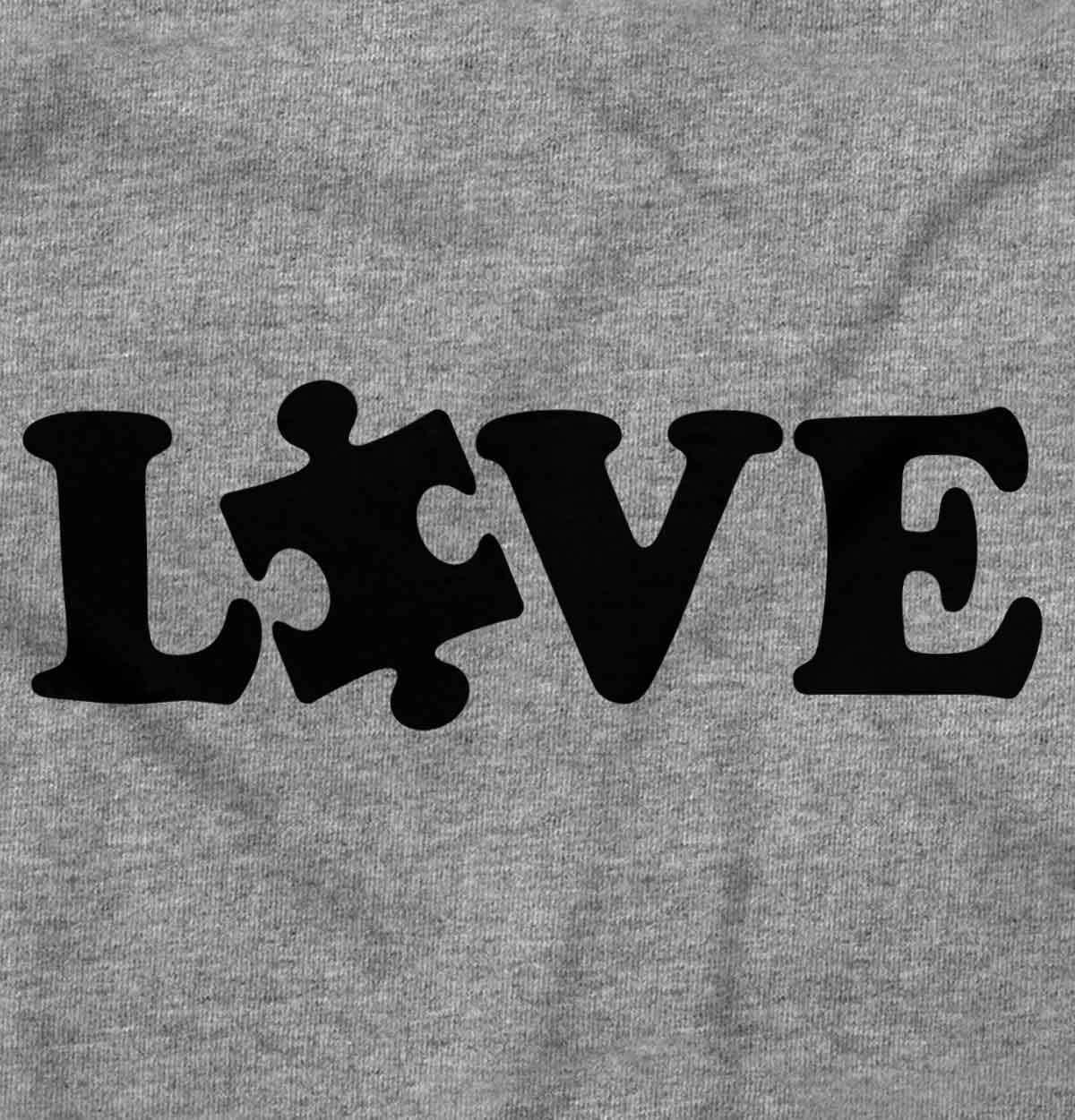 imageBrisco Brands Love Autism Awareness Puzzle Piece Hoodie Sweatshirt Women MenSport Grey