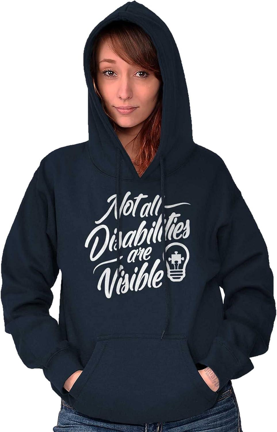 imageBrisco Brands Not All Disabilities are Visible Hoodie Sweatshirt Women MenNavy