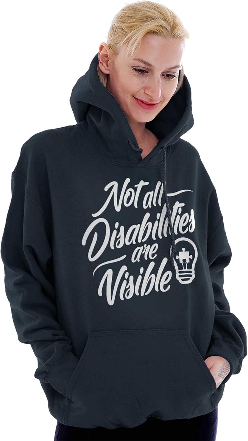 imageBrisco Brands Not All Disabilities are Visible Hoodie Sweatshirt Women MenNavy