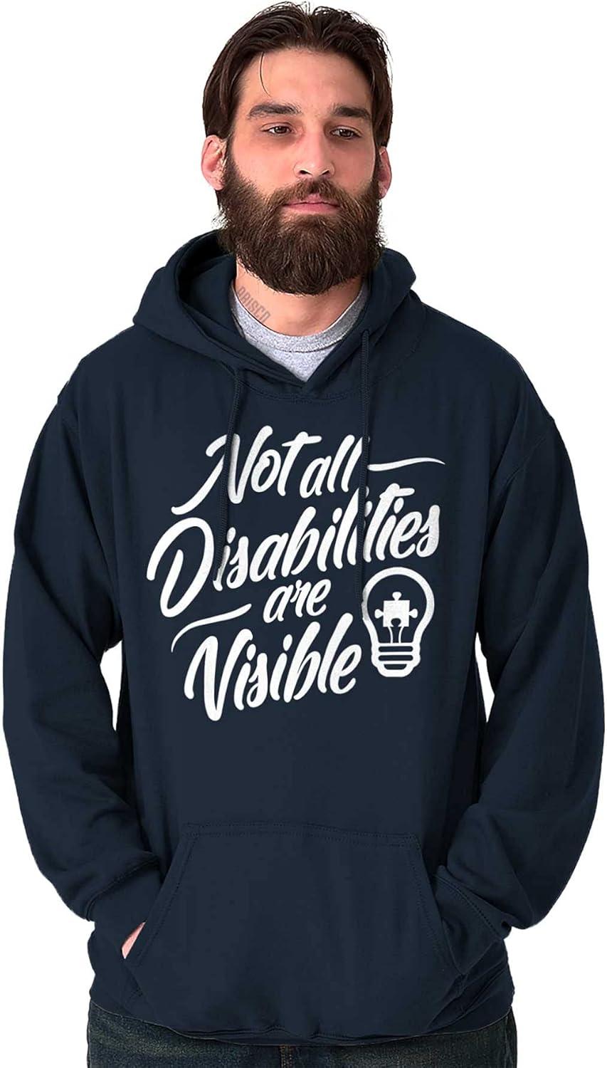 imageBrisco Brands Not All Disabilities are Visible Hoodie Sweatshirt Women MenNavy