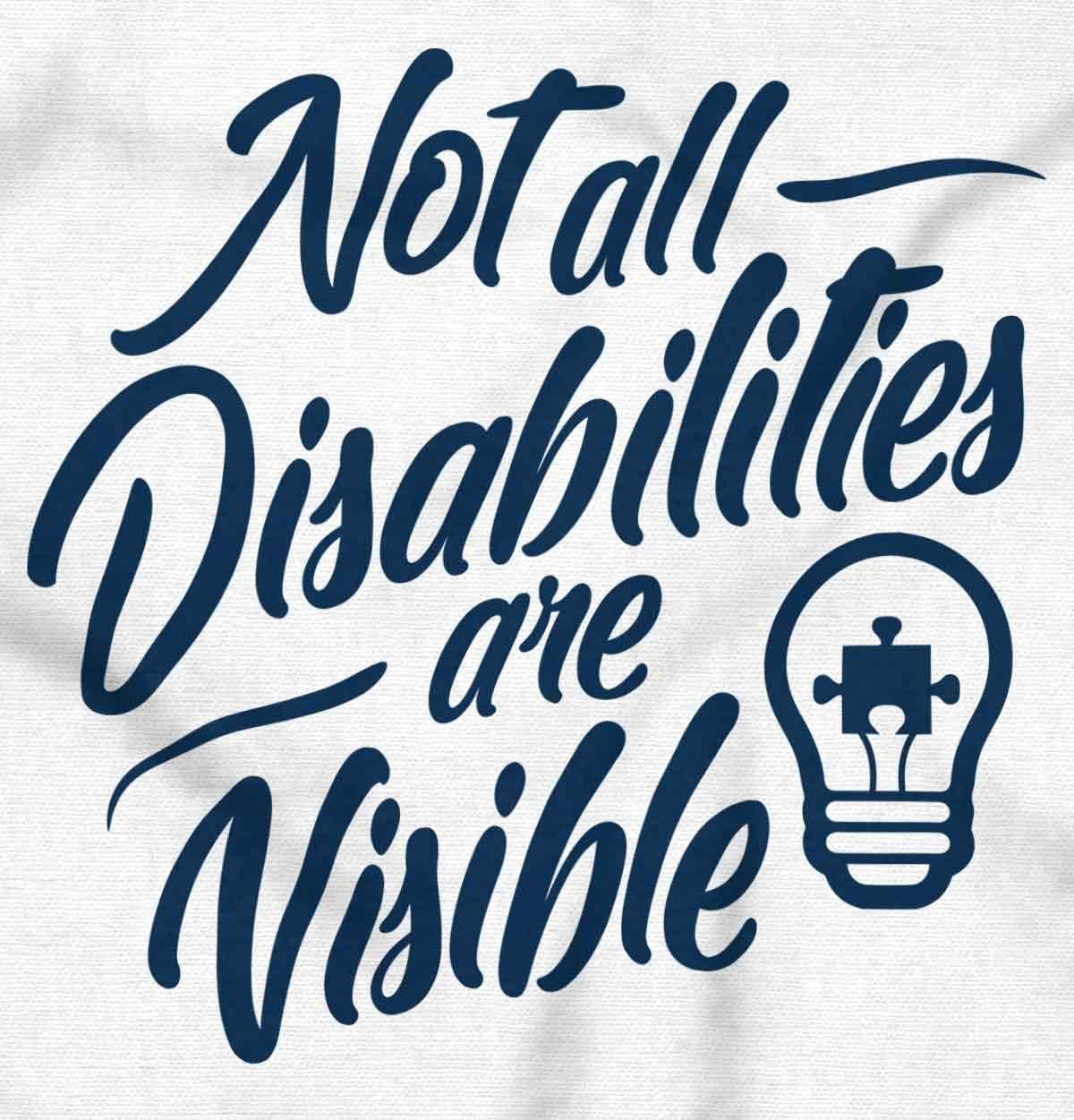 imageBrisco Brands Not All Disabilities are Visible Hoodie Sweatshirt Women MenWhite
