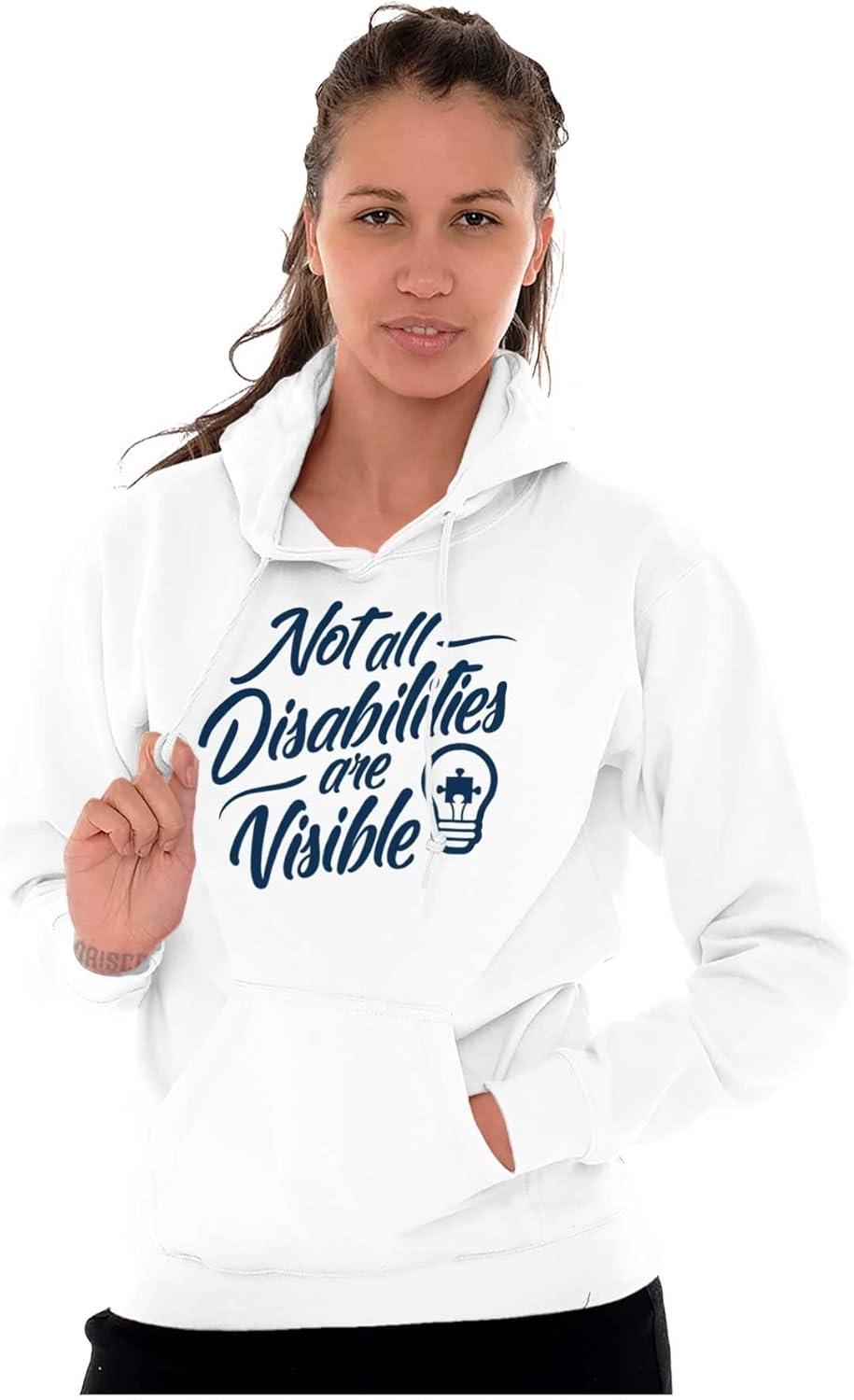 imageBrisco Brands Not All Disabilities are Visible Hoodie Sweatshirt Women MenWhite