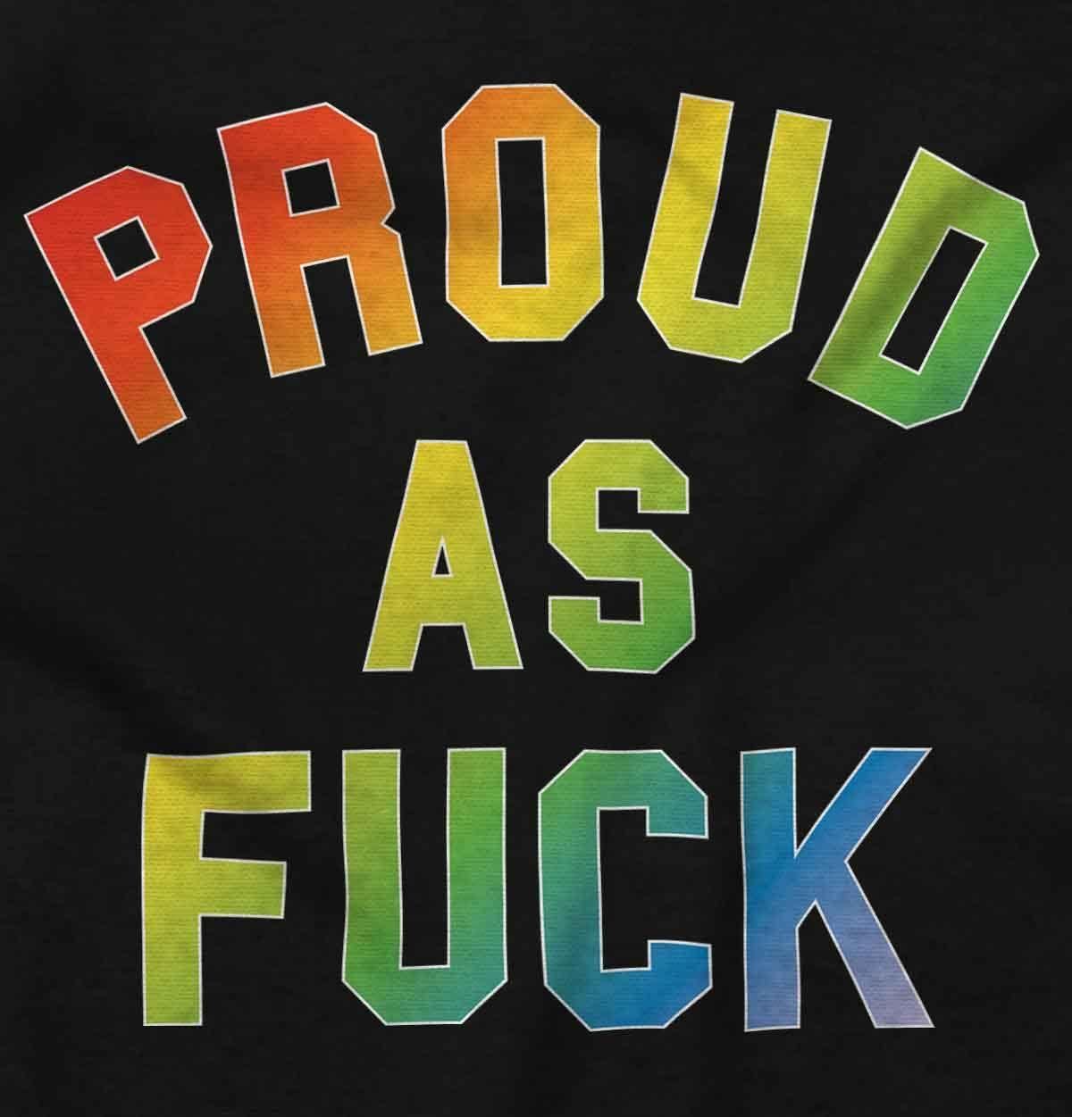 imageBrisco Brands Proud AF Rainbow LGBTQ Queer Pride Hoodie Sweatshirt Women MenBlack