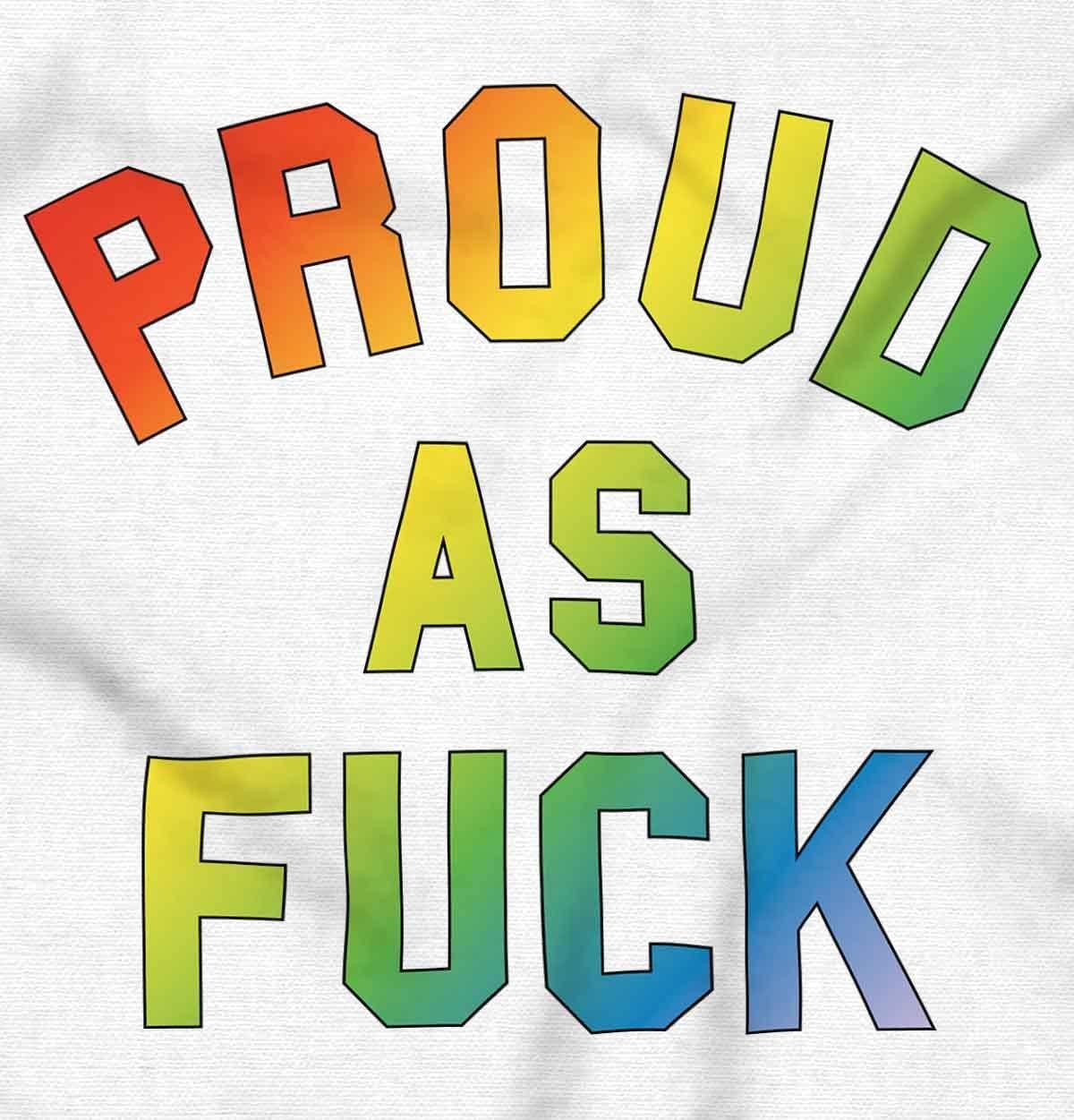 imageBrisco Brands Proud AF Rainbow LGBTQ Queer Pride Hoodie Sweatshirt Women MenWhite