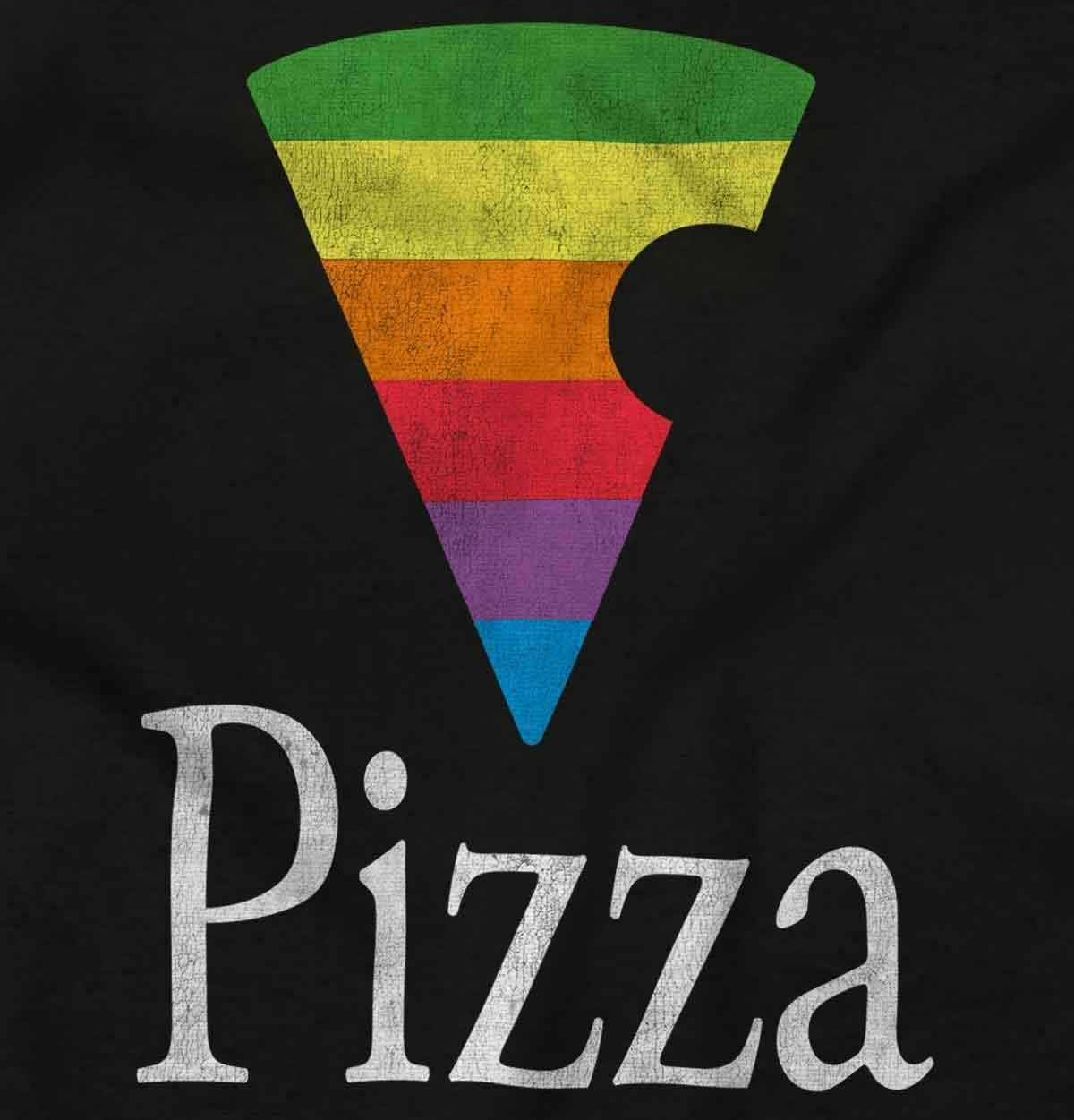 imageBrisco Brands Rainbow Pride Piece of Pizza LGBT Hoodie Sweatshirt Women MenBlack