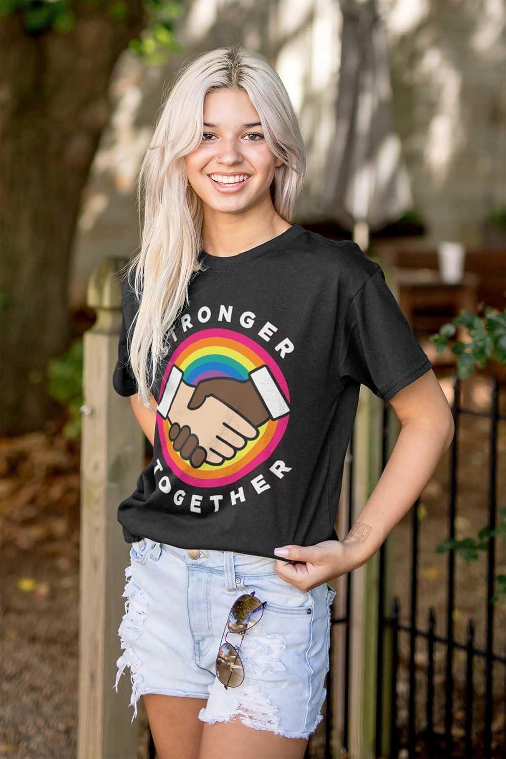 imageBrisco Brands Stronger Together Social Justice Graphic T Shirt Men or WomenBlack