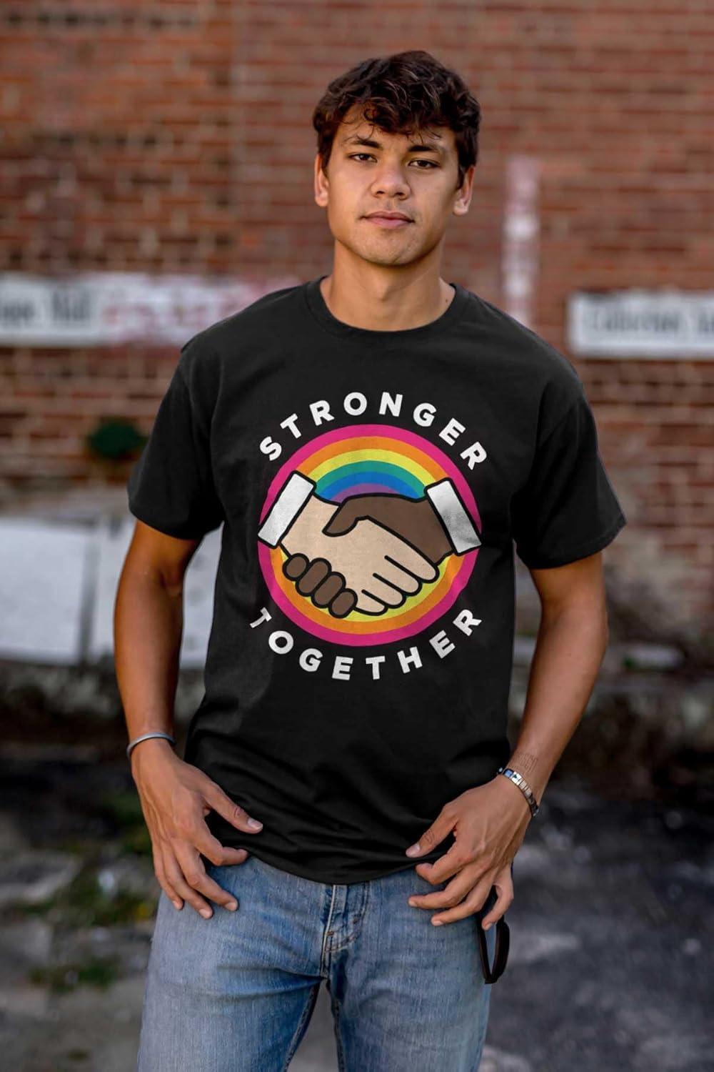 imageBrisco Brands Stronger Together Social Justice Graphic T Shirt Men or WomenBlack