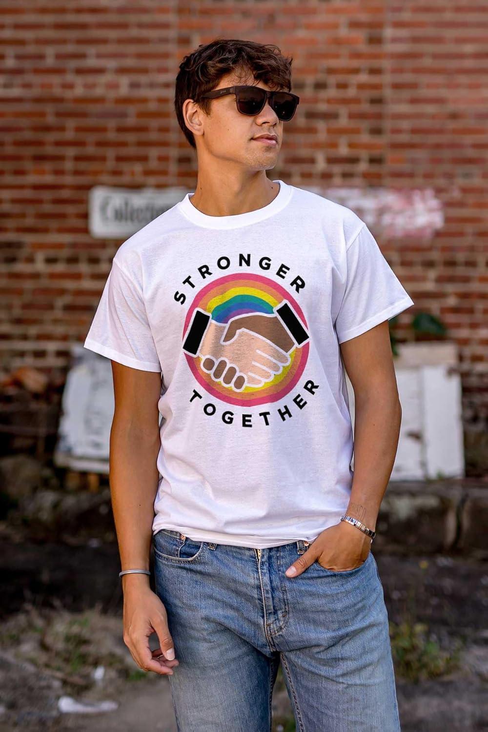 imageBrisco Brands Stronger Together Social Justice Graphic T Shirt Men or WomenWhite