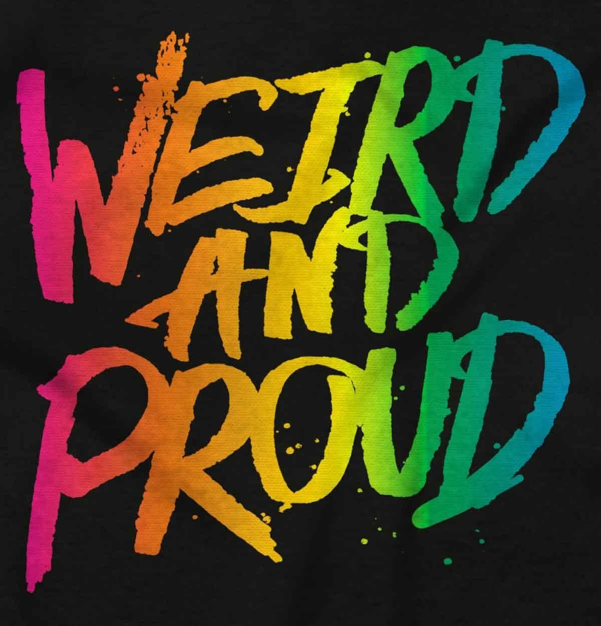 imageBrisco Brands Weird Proud LGBTQ Pride Funny Cool Hoodie Sweatshirt Women MenBlack
