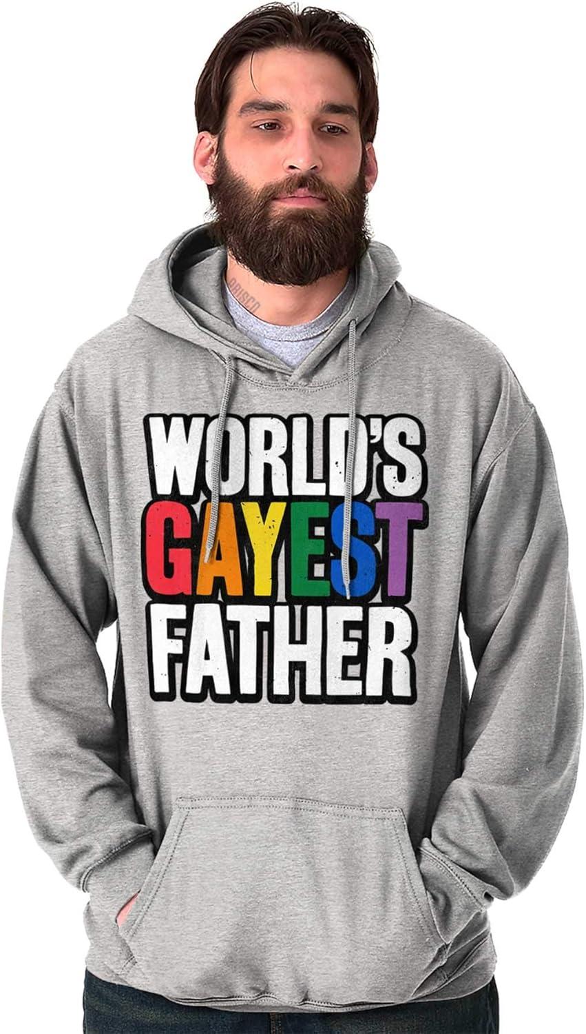 imageBrisco Brands Worlds Gayest Father Queer Parent Hoodie Hooded Sweatshirt MenSport Grey