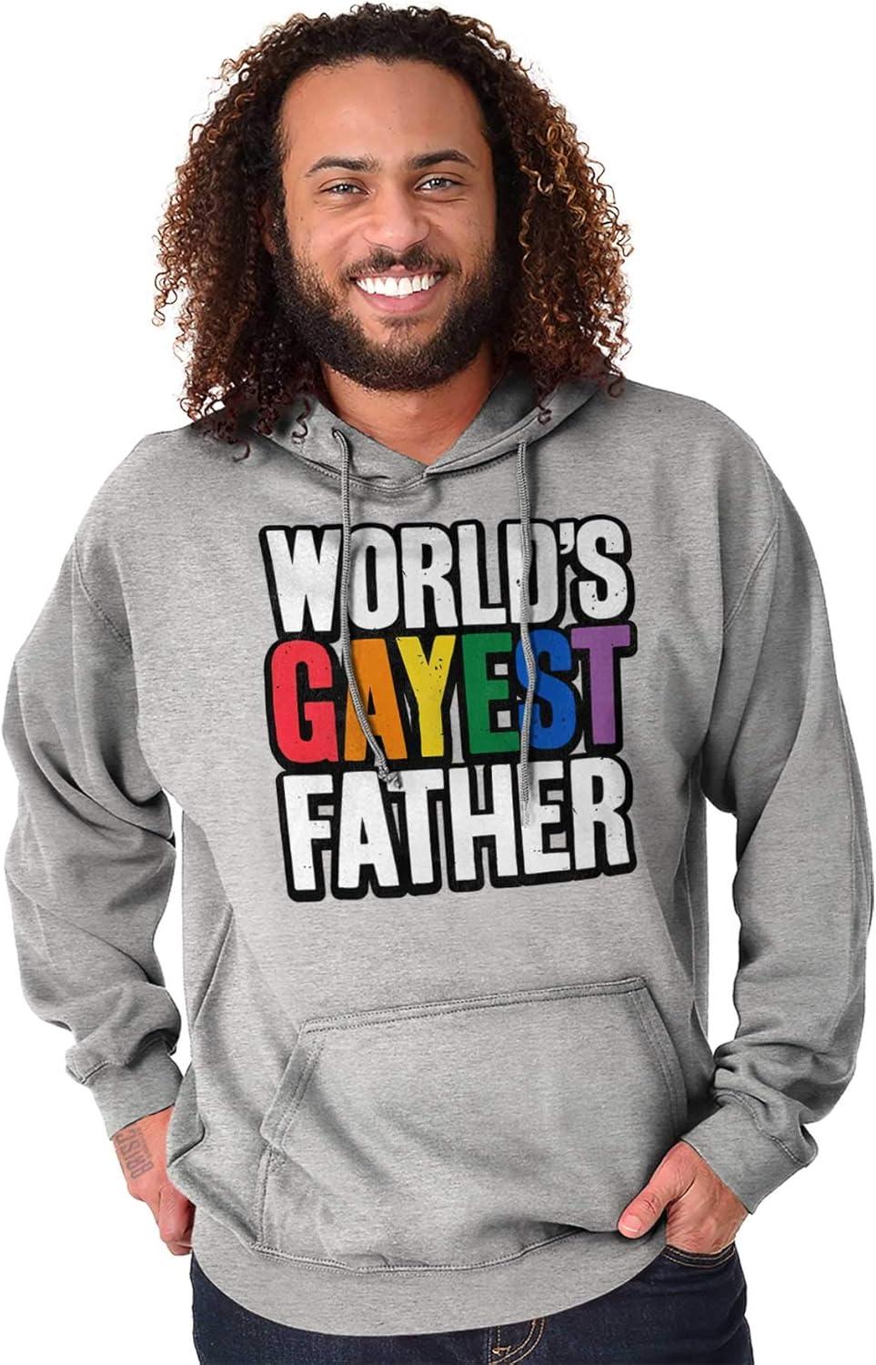 imageBrisco Brands Worlds Gayest Father Queer Parent Hoodie Hooded Sweatshirt MenSport Grey