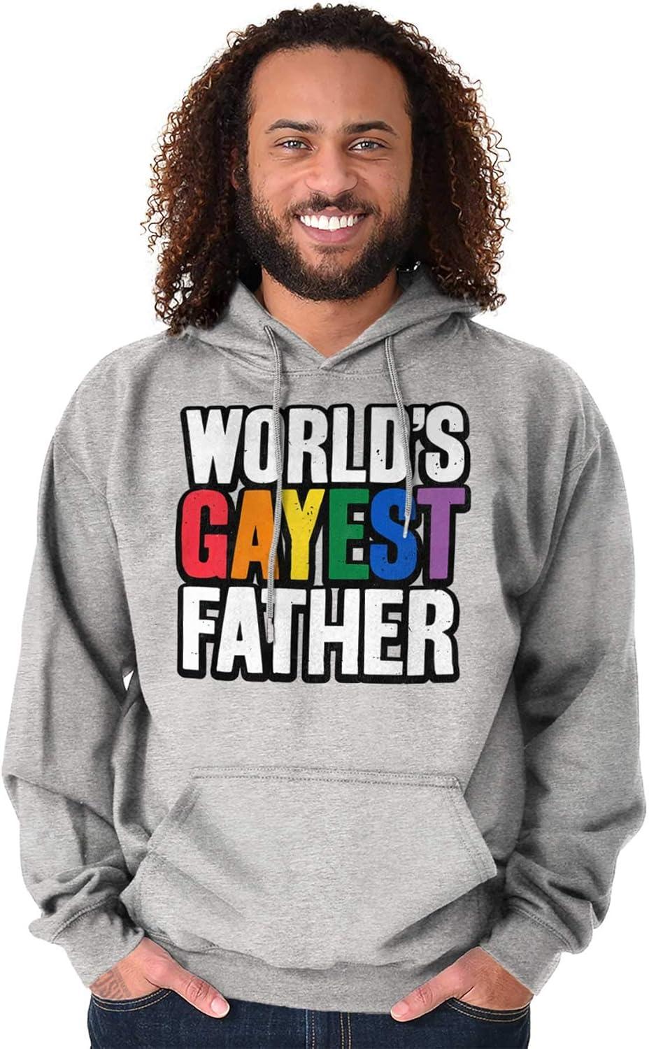 imageBrisco Brands Worlds Gayest Father Queer Parent Hoodie Hooded Sweatshirt MenSport Grey