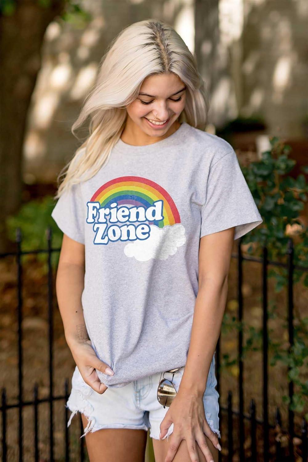 imageFriend Zone Funny LGBTQ Cute Rainbow Womens Graphic T Shirt TeesSport Grey