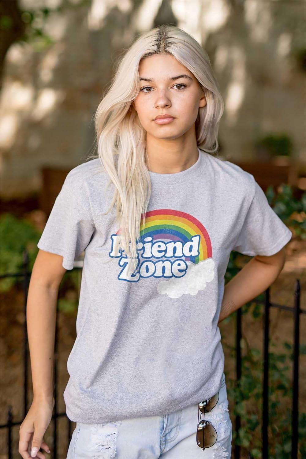imageFriend Zone Funny LGBTQ Cute Rainbow Womens Graphic T Shirt TeesSport Grey