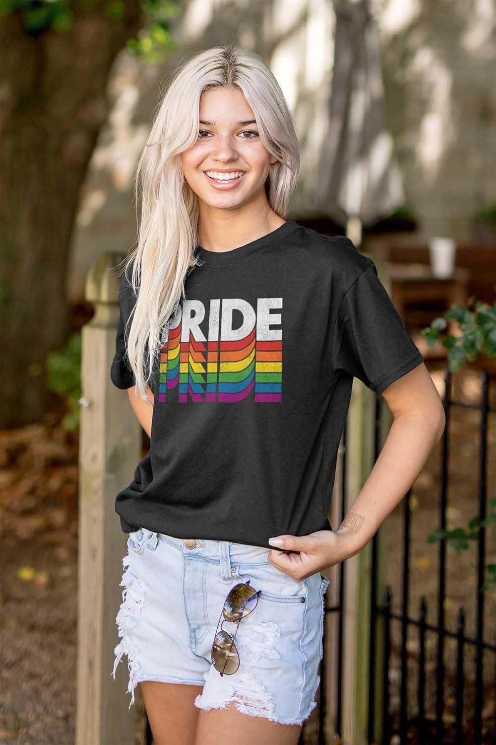 imagePride LGBTQ Rainbow Queer Equality Graphic T Shirt Men or WomenBlack
