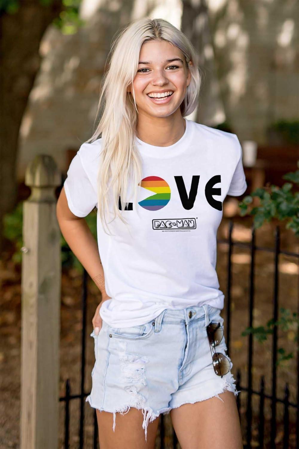 imageRainbow Pacman Gay Pride LGBT Love Graphic T Shirt Men or WomenWhite