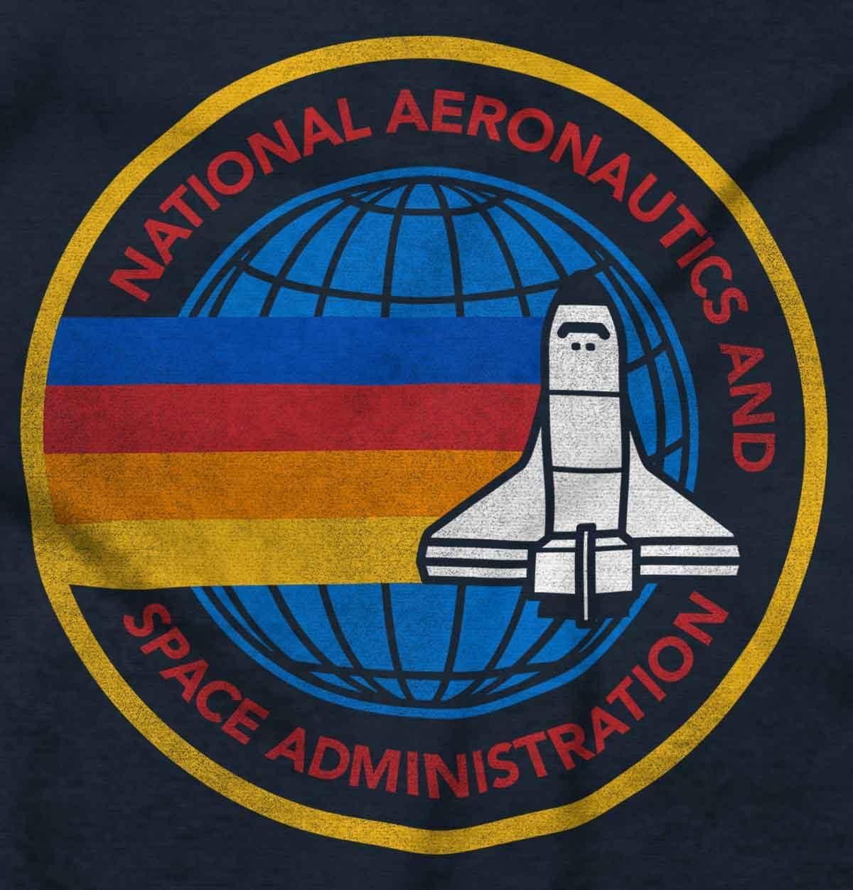 imageRetro NASA Space Shuttle Rainbow Womens Slim Fit Graphic TeeNavy