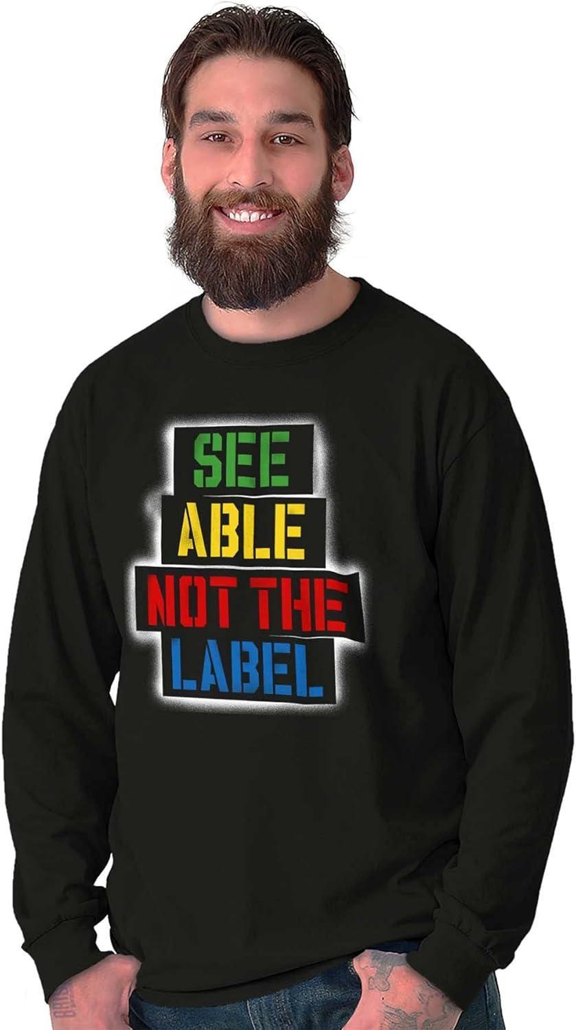 imageSee Able Not Label Autism Awareness Long Sleeve Tshirt Men WomenBlack