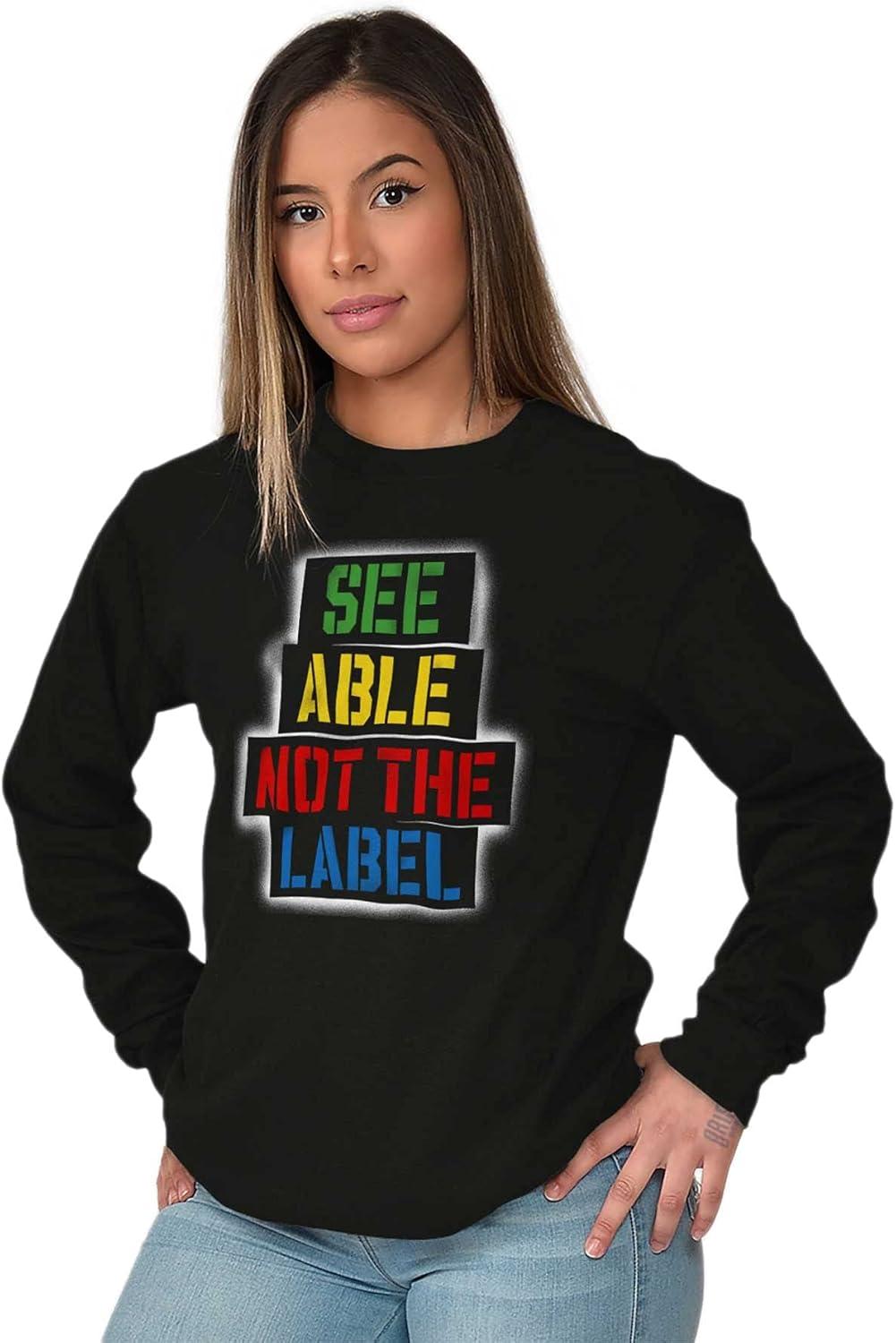 imageSee Able Not Label Autism Awareness Long Sleeve Tshirt Men WomenBlack