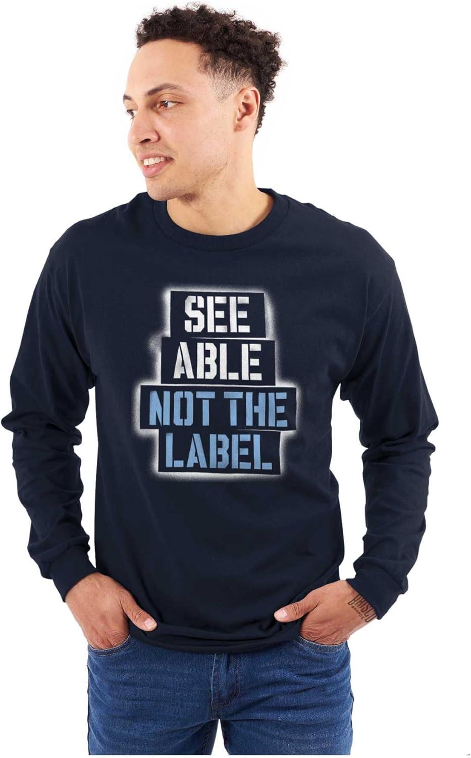 imageSee Able Not Label Autism Awareness Long Sleeve Tshirt Men WomenNavy