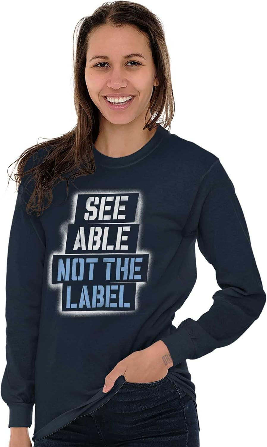 imageSee Able Not Label Autism Awareness Long Sleeve Tshirt Men WomenNavy