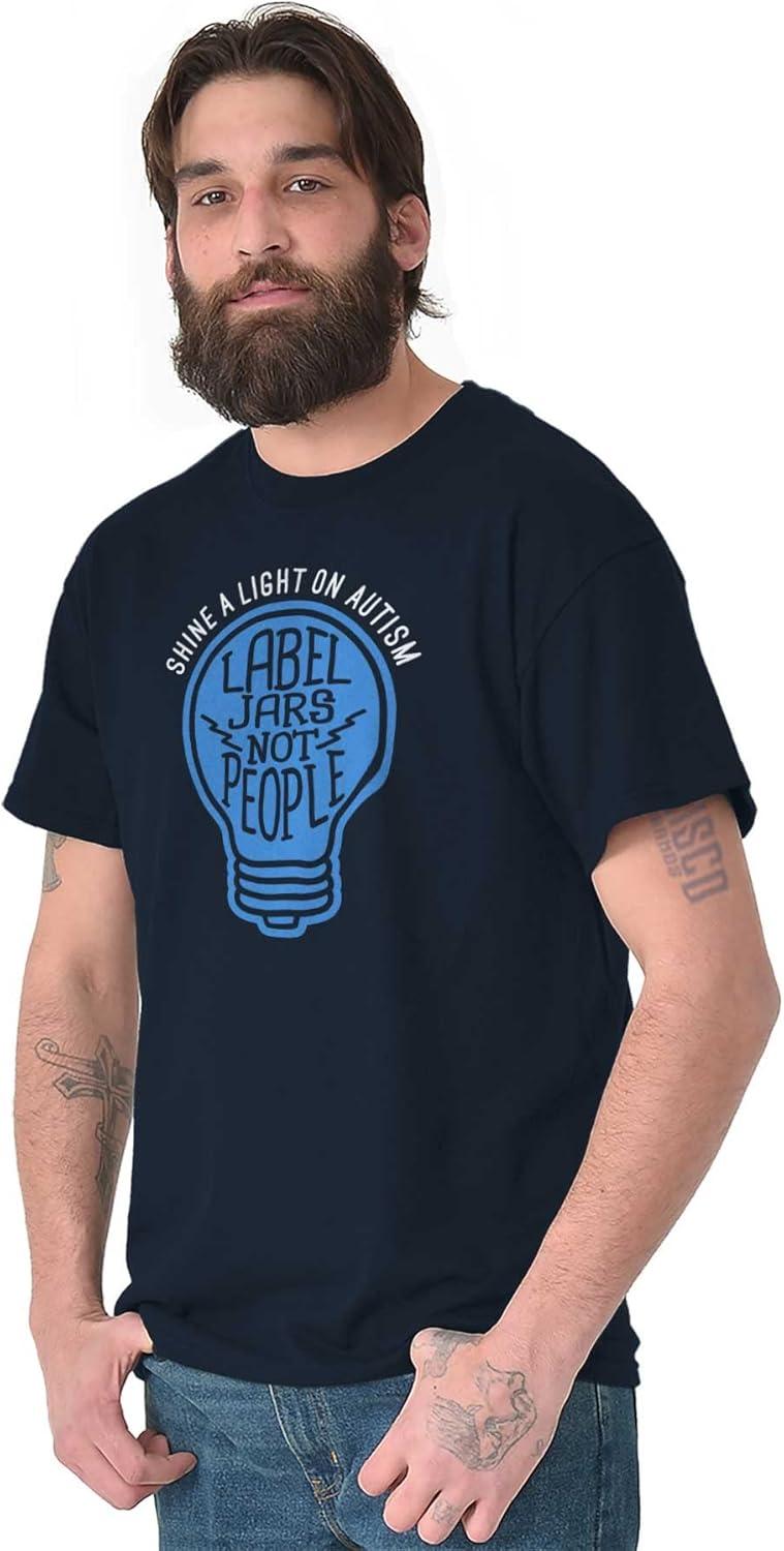 imageShine a Light on Autism Bulb Symbol Graphic T Shirt Men or WomenNavy