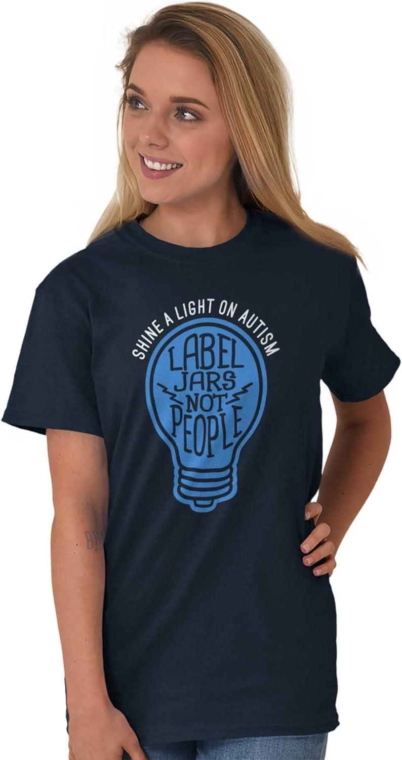 imageShine a Light on Autism Bulb Symbol Graphic T Shirt Men or WomenNavy