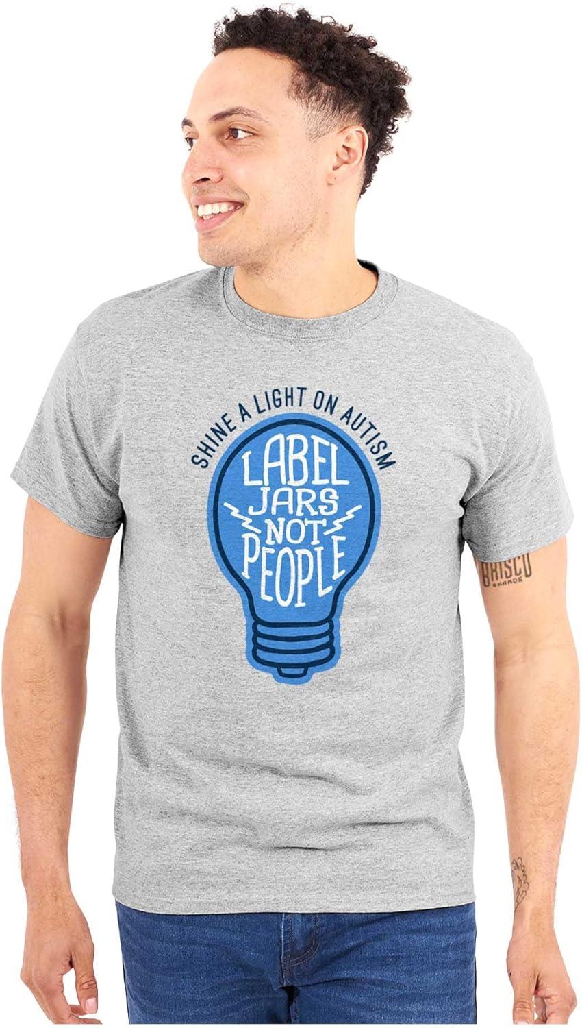 imageShine a Light on Autism Bulb Symbol Graphic T Shirt Men or WomenSport Grey
