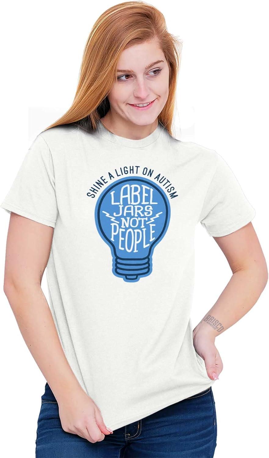 imageShine a Light on Autism Bulb Symbol Graphic T Shirt Men or WomenWhite