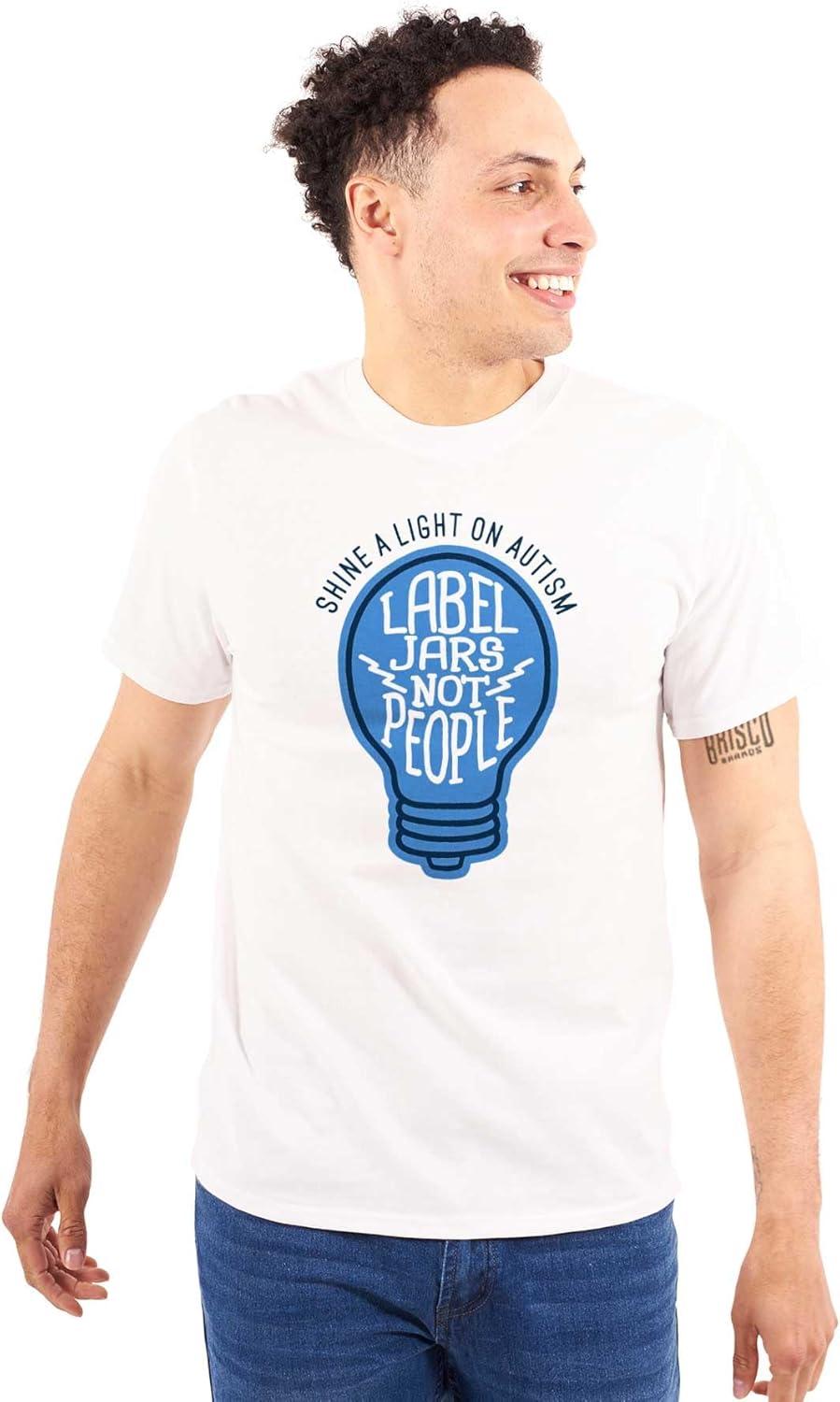 imageShine a Light on Autism Bulb Symbol Graphic T Shirt Men or WomenWhite
